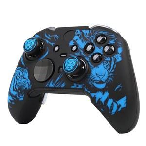 Xbox 엘리트 시리즈 케이스 2 그립 캡 프로텍터 엄지 컨트롤러와 호환되는 타이거 코어 컨트롤러 맞춤 스킨, 무선 RALAN