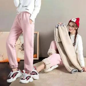 밴딩팬츠 조거팬츠 트레이닝 겨울 기모바지 여성운동복 츄리닝 융털방한 여자양털