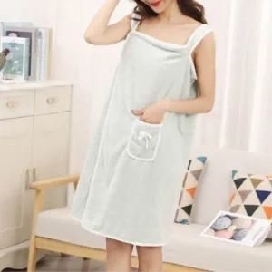 극세사 민트 샤워 가운 원피스형