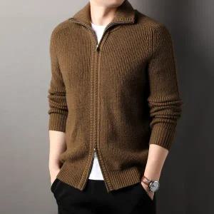 가디건 카디건 겨울 가을 캐시미어 남자 남성 두꺼운 지퍼 턴다운 칼라 니트 아우터 자켓 재킷 캐주얼 패션