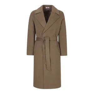 [롯데백화점]지이크 F/W 베이지 울 핸드메이드 벨티드 롱 오버핏 남성코트 (PFHAX7928)