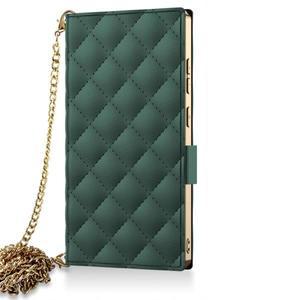 갤럭시 S25 울트라용 고급 메탈 체인 지갑 케이스  플립 플레이팅 가죽 케이스 | 풀 프로텍션 크로스바디