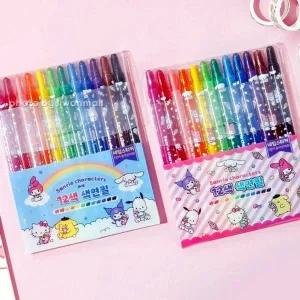 [셀러에이드]12색 랜덤 12EA 색연필 산리오캐릭터즈 준비물 캐릭터