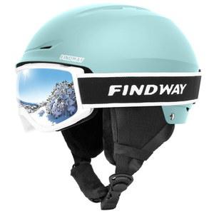 핀드웨이 스키 헬멧 세트 고글이 장착된 스노보드 충격 방지 안전 내구성 ABS 쉘 및 보호 EPS 폼 내부 스노우 스포츠 남성 여성 청소년용 안경