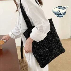 스타일리시 스팽글 숄더백 유니크 데일리백 쇼퍼백 가죽가방