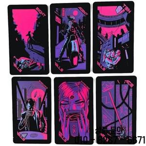 운명 점술 보드 게임을위한 네온 문 타로 데크 신비한 가족 엔터테인먼트