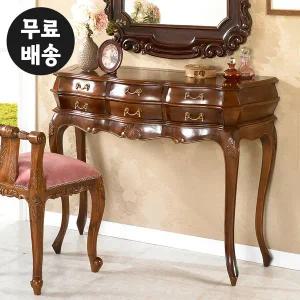 [벤티스가구]로마 엔틱 콘솔 테이블 원목 서랍 현관 거실 미니 콘솔 폭좁은 슬림 서랍장 브라운