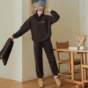 [핑크시슬리] SET/미니 후리스 머플러+후드 트레이닝세트