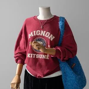 (안나앤모드) mignon 루즈핏 양기모 맨투맨[티셔츠DOW100]