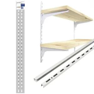 [이지커머스]철재 선반기둥 벽선반 2단 60cm W 벽걸이선반 무지주벽선반 인테리어벽선반 철제벽선반 찬넬선