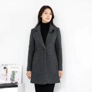 [모슬린]엄마옷 울 원버튼 하프 코트 516FGH245 마담중년여성빅사이즈50대60대