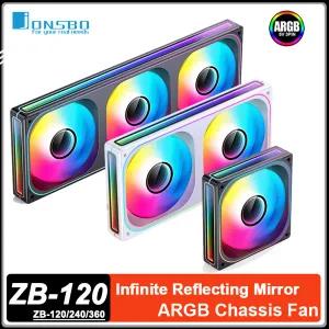 JONSBO ZB-120240360 PC 케이스 팬 120mm 5V ARGB 결합 구조 냉기 배기 팬 키트 정방향역방향
