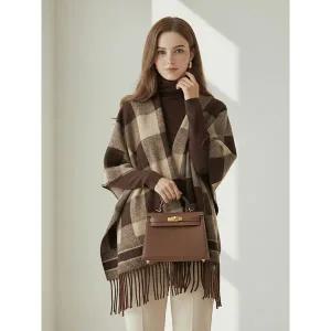 [하프클럽/에이샵]클래식 체크 판쵸 숄_ASAC054W25