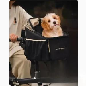 강아지 자전거 바구니 앞바구니 접이식 백팩 앞가방 (버클별매)