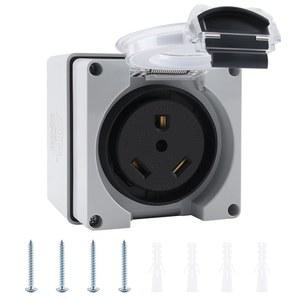 뉴델리 30암페어 RV 전원 콘센트 박스 NEMA TT-30R RV 전기 콘센트 패널 125볼트 방수 실외 콘센트 박스 RV 캠퍼 EV 발전기 모터홈 여행 트레일러 - ETL 목록에 포함됨