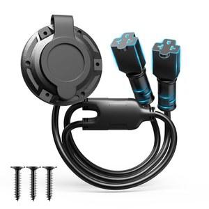 20A AC 포트 플러그 12AWG 125V 헤비 듀티 RV 쇼어 전원 흡입 소켓, 20인치 통합 실외 연장 코드가 있는 방수 전기 콘센트 리셉터클 박스, 5개의 NEMA 플러그 포함