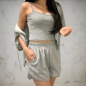 [하프클럽/]여성 슬리브리스 3종 후디 반소매 집업 세트