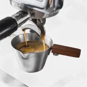 FATTYS 우드 핸들 스텐 에스프레소 샷잔 실버 1개