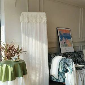 스탠드에어컨 레이스 꽃무늬 홈데코 멀티 장식소품 오염 원형 셔링 가정용 에어컨커버 덮개 먼