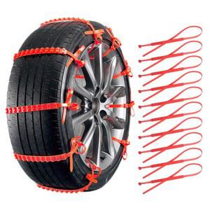 자동차 타이어를 위한 10PCS 스노우 체인, 톱니 모양의 미끄럼 방지 디자인을 갖춘 트럭을 위한 조절 가능하고 강력한 그립 타이어 체인, 비/눈/진흙길 주행을 위한 재사용 가능한 타이어 스노우 체인