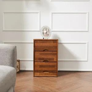 HZ201 원목 멀바우 미니 3단 서랍장 착불