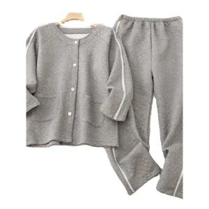 편안한 팔골절 환자복 깁스 벗기쉬운 트임 지퍼형 병원복 환의 남자 깊은 회색 반바지