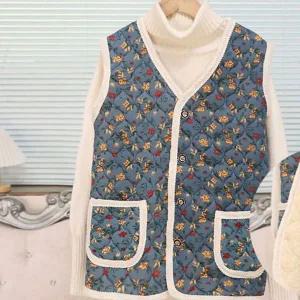 양털 할머니 어머니 김장 조끼 방한 겨울