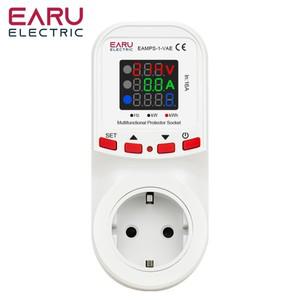 전압 서지 전류 제한 보호기 EU 소켓 플러그 16A AC 230V 50/60Hz 전력 에너지 모니터 kWh 미터 가전제품용