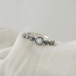 [레트로핑거] 실버 오팔 반지 마카사이트 원석 은반지