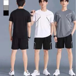 남성 스포츠 운동 헬스 트레이닝 반바지 반팔 세트