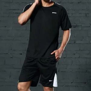 퀵드라이 스판원단 암라인 패턴 남성 트레이닝 반팔