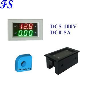 홀 센서가있는 DC 5-100V 5A 전압 전류 측정기 0.39 ''LED 디지털 전압계 암페어 테스터 전류계 전압 게이