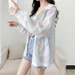 그라데이션이 예쁜 간절기 엉덩이가림 기장 바람막이 집업 프릴가디건 겨울 남방 캐쥬얼 밍크 양털 잠바