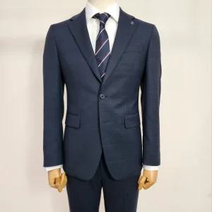 [파렌하이트]쉐도우 체크 싱글 수트 다크네이비_J33FL