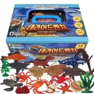 테라 어드벤처 피규어 보관함 세트 바다의 세계 oz-3308 팽귄 생선 오징어 거북이 모형 학습 교구 교재도마