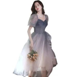 2부드레스 들러리 기념일 원피스 빅사이즈 미들 롱 셀프 유색드레스 스몰웨딩 웨딩 이브닝 스냅촬영