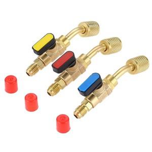 A17M 각진 소형 볼 밸브 14 인치 SAE 에어컨 냉매 R410A R134A 차단 3PCS
