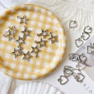 [10개]고리형 합금 빈 하트 별 2종 GP428-3 키링부자재 악세사리재료