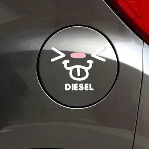 차스티커 메롱깜찍 디젤 자동차 주유구스티커 화이트
