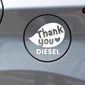 땡큐말풍선 디젤 자동차 주유구스티커 화이트 차스티커