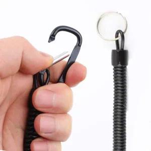 [콩심팥심]스프링줄 이탈방지 키링 낚시 카라비너 등산 캠핑 안전줄