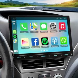 더블 딘 카 스테레오 CD DVD 플레이어(무선 카플레이 및 안드로이드 오토 포함), 10인치 회전식 라디오 4.2채널 오디오 출력 블루투스 5.3 음성 제어, 미러 링크, AM/FM 타입-A/C 서브우퍼