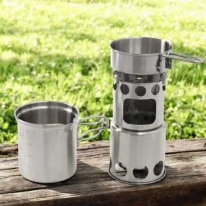 백패킹 캠핑 낚시 1-2인용 우드 스토브 미니 코펠세트
