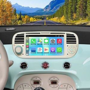 2007-2015년 피아트 500용 2+32GB 카 스테레오, 무선 카플레이 및 Andriod Auto 디지털 미디어-수신기, 블루투스 5.2/WiFi/GPS 내비게이션/SWC/백업 카메라/FM이 탑재된 7인치 IPS HD 터치스크린 라디오
