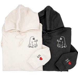 가비타 커스텀 자수 커플 후드티, 매칭 스웨트셔츠 선물 그녀, 그, 발렌타인, 크리스마스