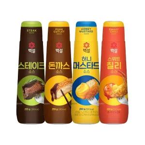 백설 소스 4종(스테이크 소스+돈까스 소스+허니머스터드+스위트칠리)