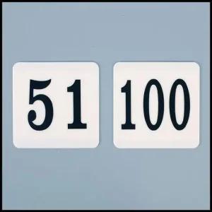 641P 사각 100mm 투명플라스틱 번호판 51-100 숫자 사 사각