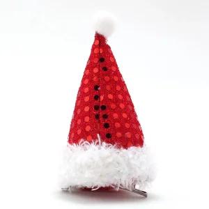 스팽글 땡땡이 크리스마스 산타모자 머리핀 집게핀 10개 아기산타모자 아동산타복