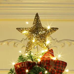 LED 트리 꼭지별 장식 크리스마스 골드 오너먼트 2개 크리스마스오너먼트 내방꾸미기