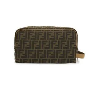 펜디 FF 자카드 패브릭 토일레트리 케이스 브라운 Fendi FF Jacquard Fabric Toiletry Case Brown